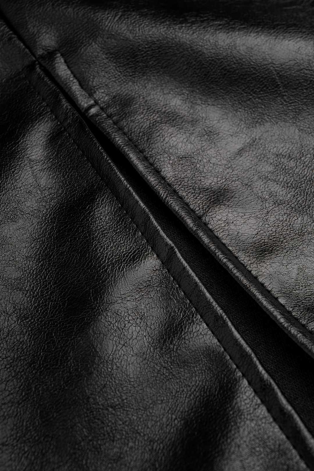 Leren-look metallic rok met riem