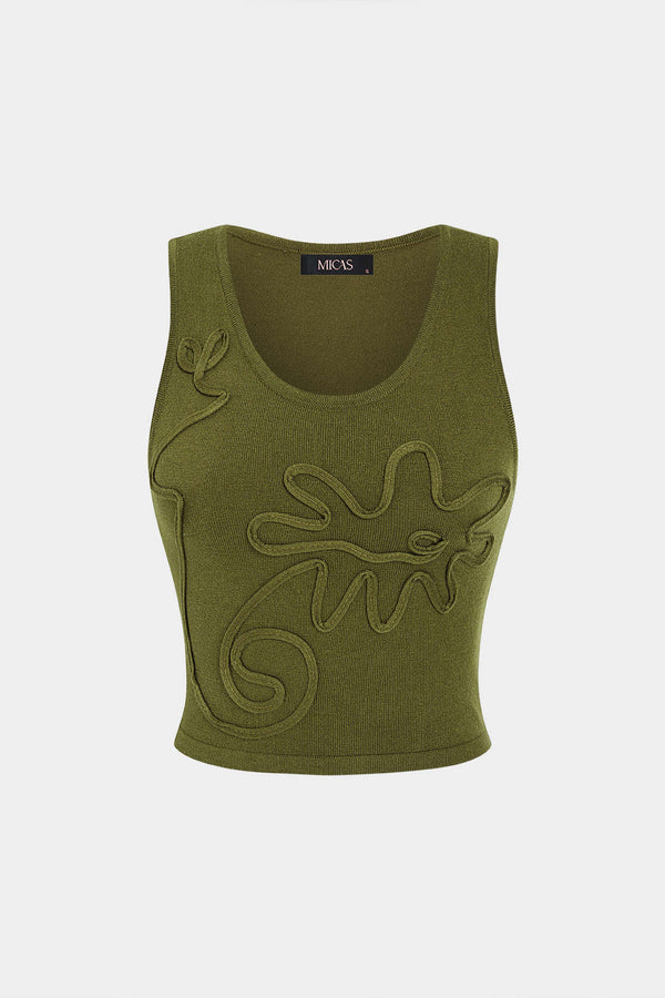 Gebreide tanktop met ronde hals