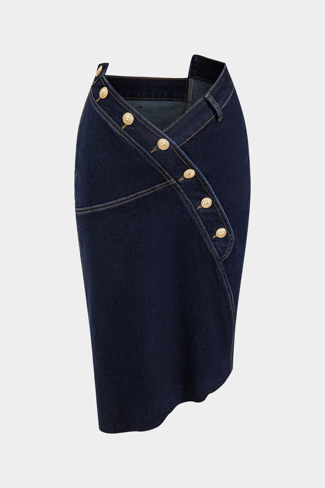 Denim rok met knoopjes
