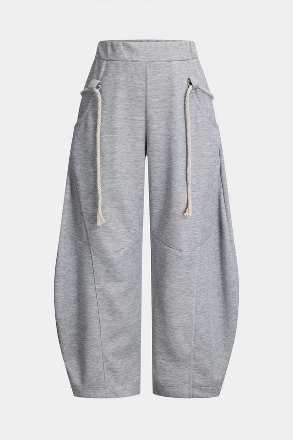 Pantalon met trekkoord en wijde pijpen