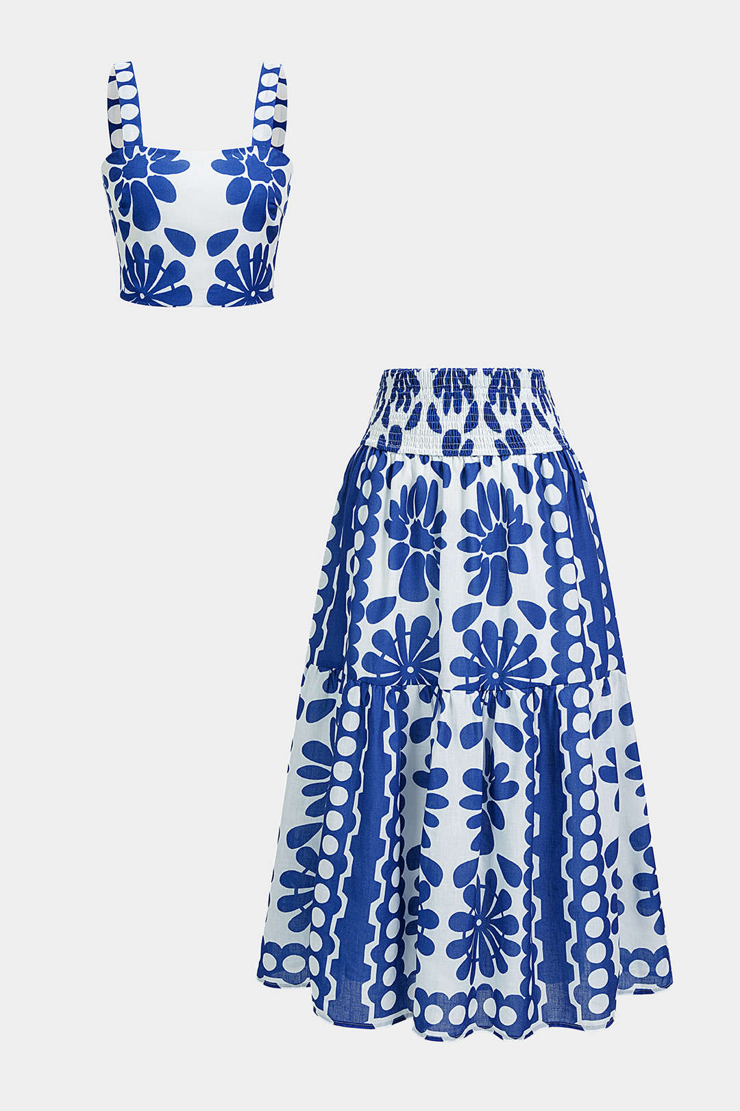 Iris - Bloemenprint set met top en rok