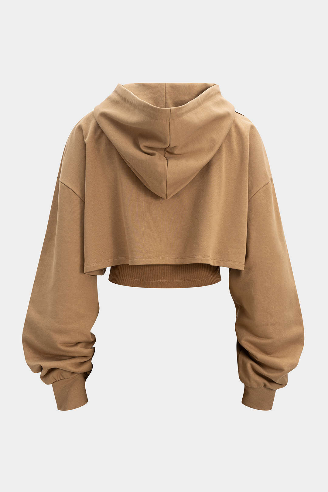 Gebreide patchwork hoodie met trekkoord