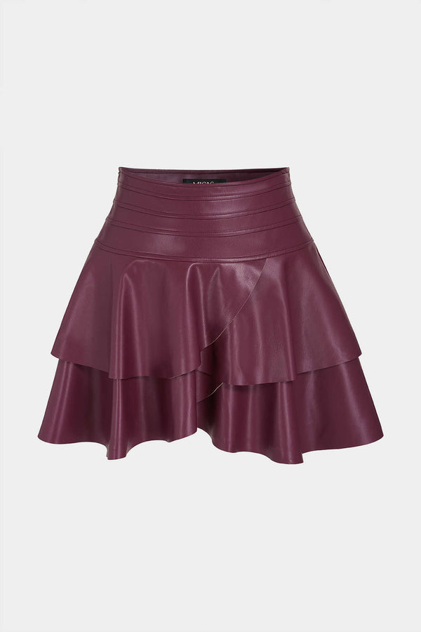 Thea - Effen leren-look rok