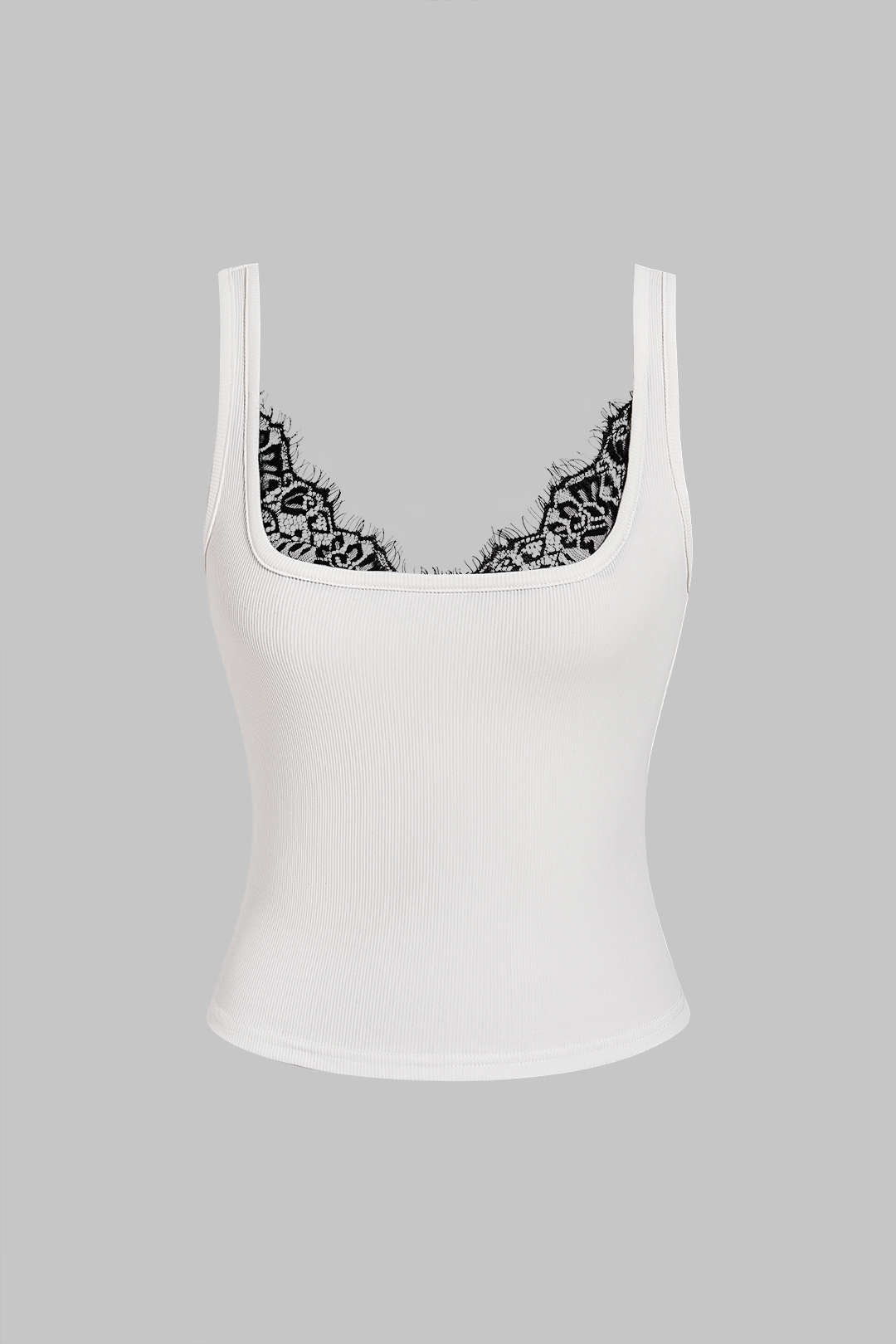 Patchwork tanktop met kant