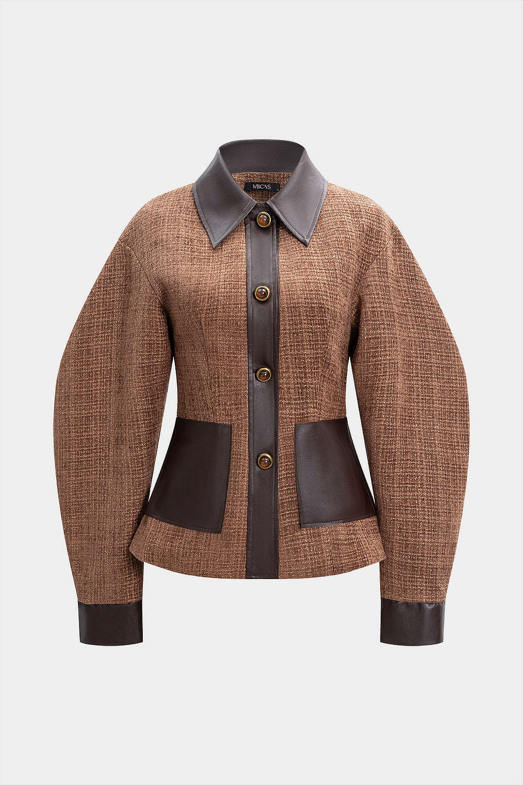 Frida - Leren-look patchwork jasje