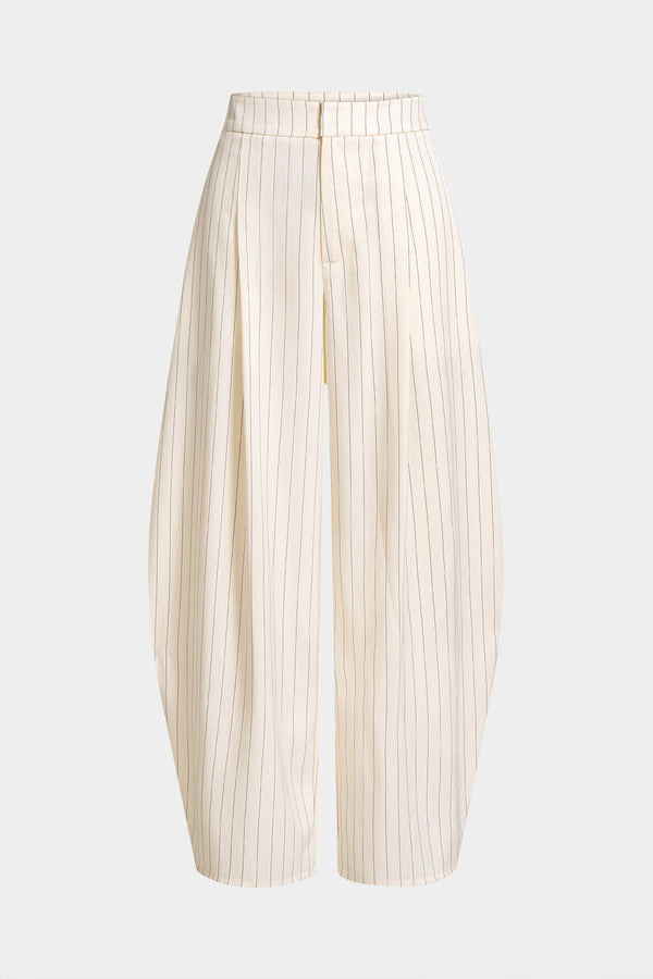 Gestreepte broek met hoge taille