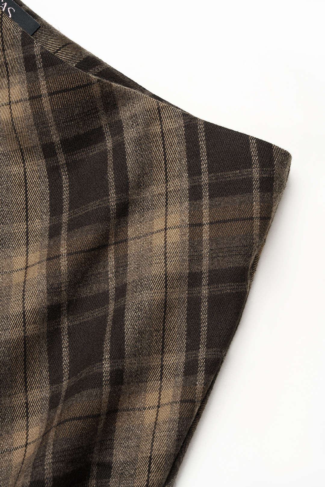 Geruite patchwork midirok met kant
