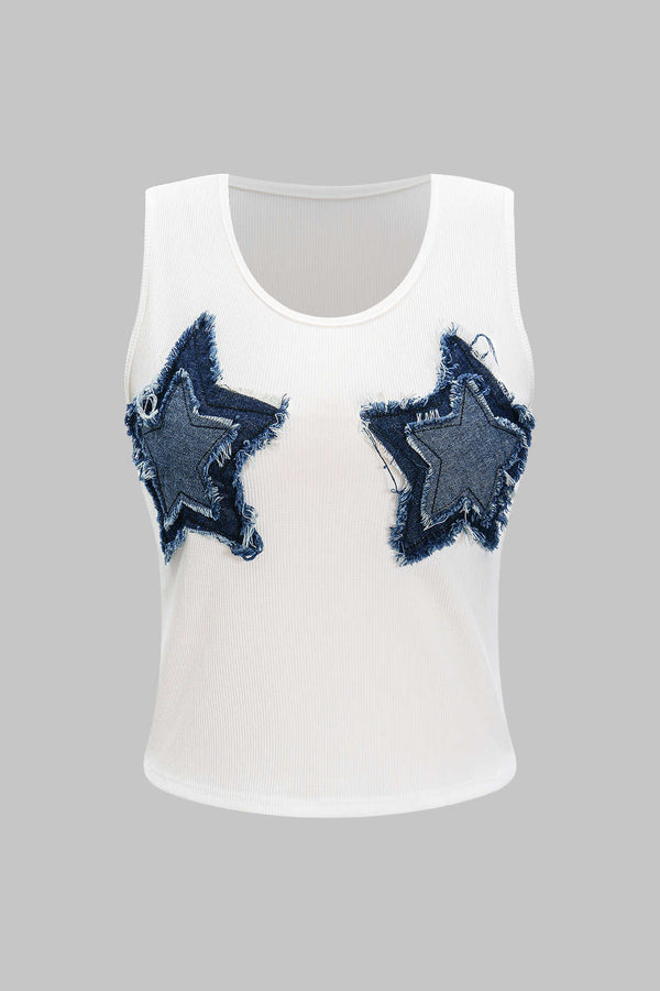 Denim patchwork tanktop