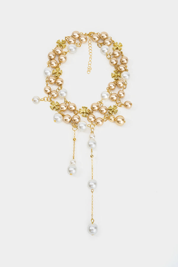Ketting met franjes en parels