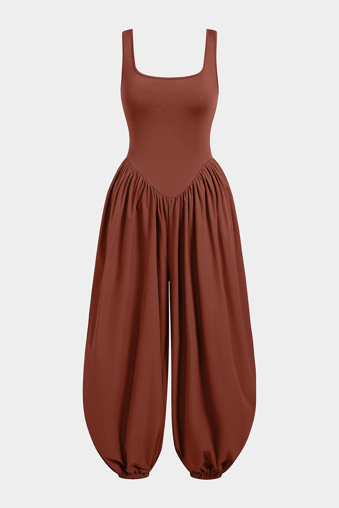 Mouwloze jumpsuit met vierkante hals