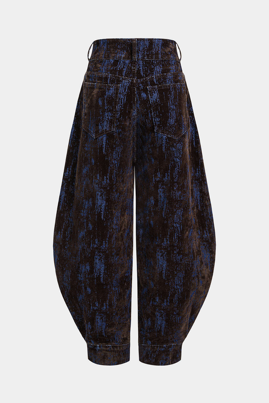 Abstracte print jeans met knoopjes en ballonmodel