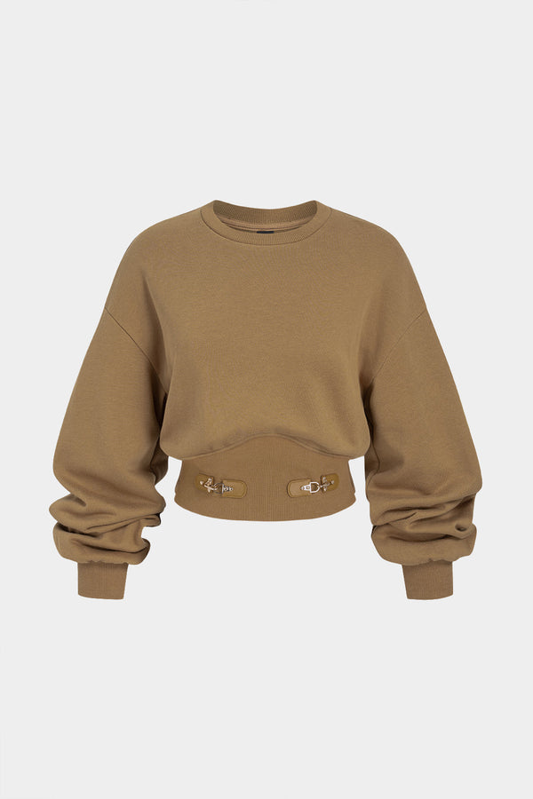 Nova - Patchwork sweater met ronde hals en lange mouwen