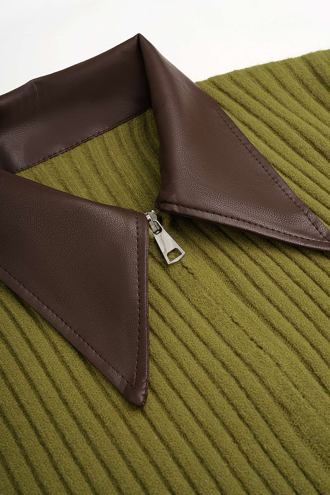 Gebreid patchwork vest met rits