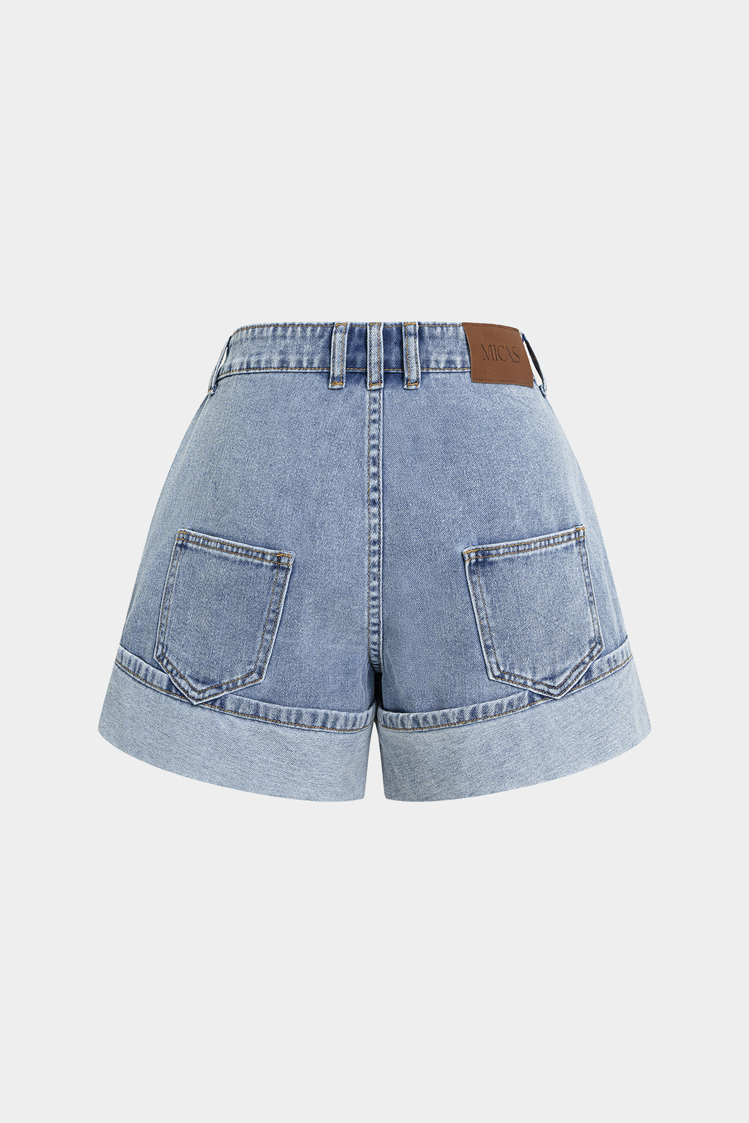 Aurora - Denim asymmetrische short met zakken