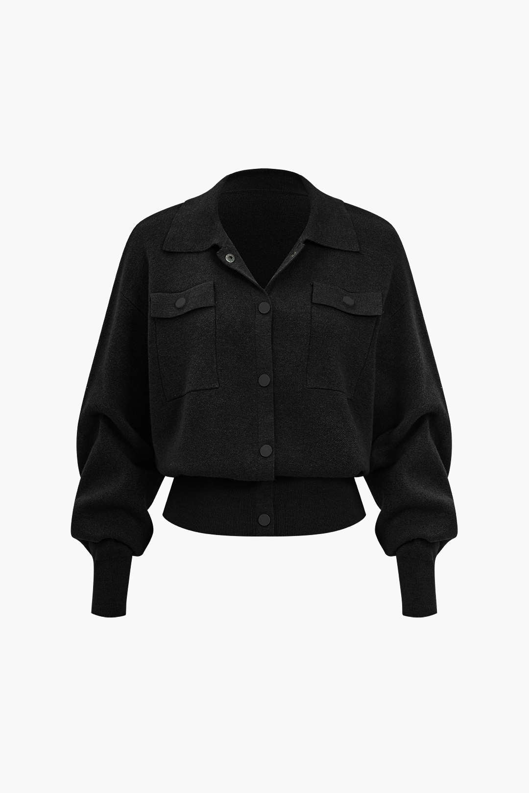 Effen gebreid vest met zakken