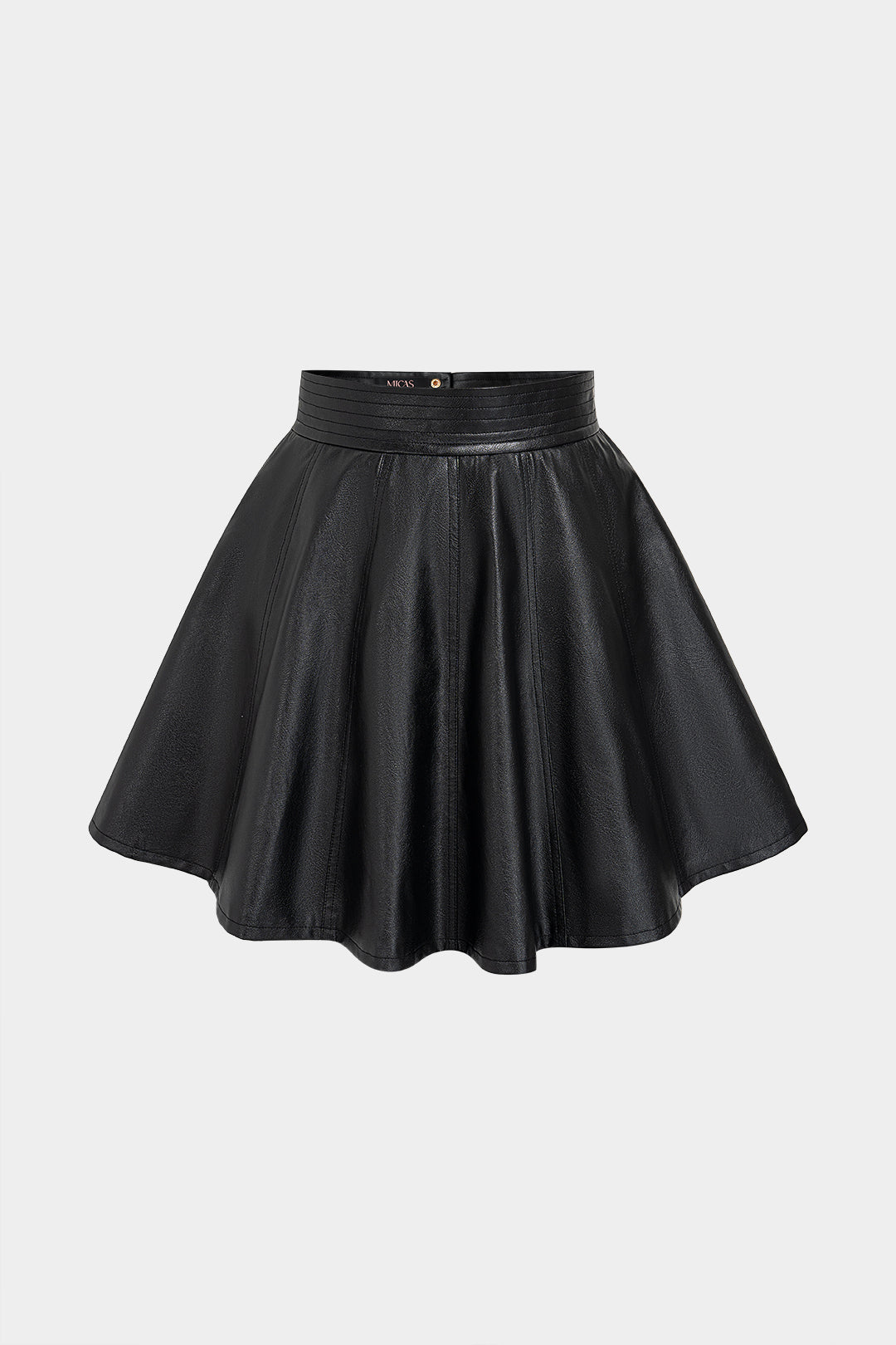 Ayla - Leren-look minirok met ruches