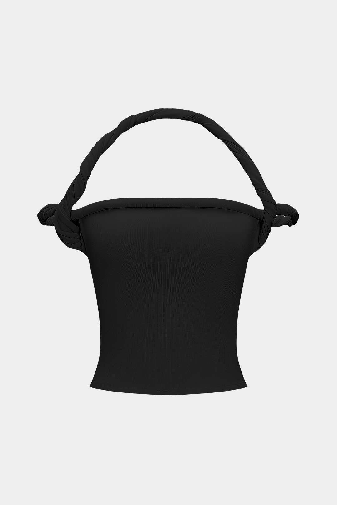Tanktop met gedraaid detail, knoopdetail en halternek
