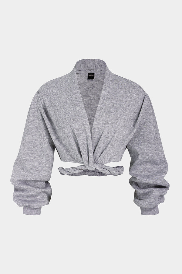 Sweater met V-hals, gedraaid detail en knoopdetail
