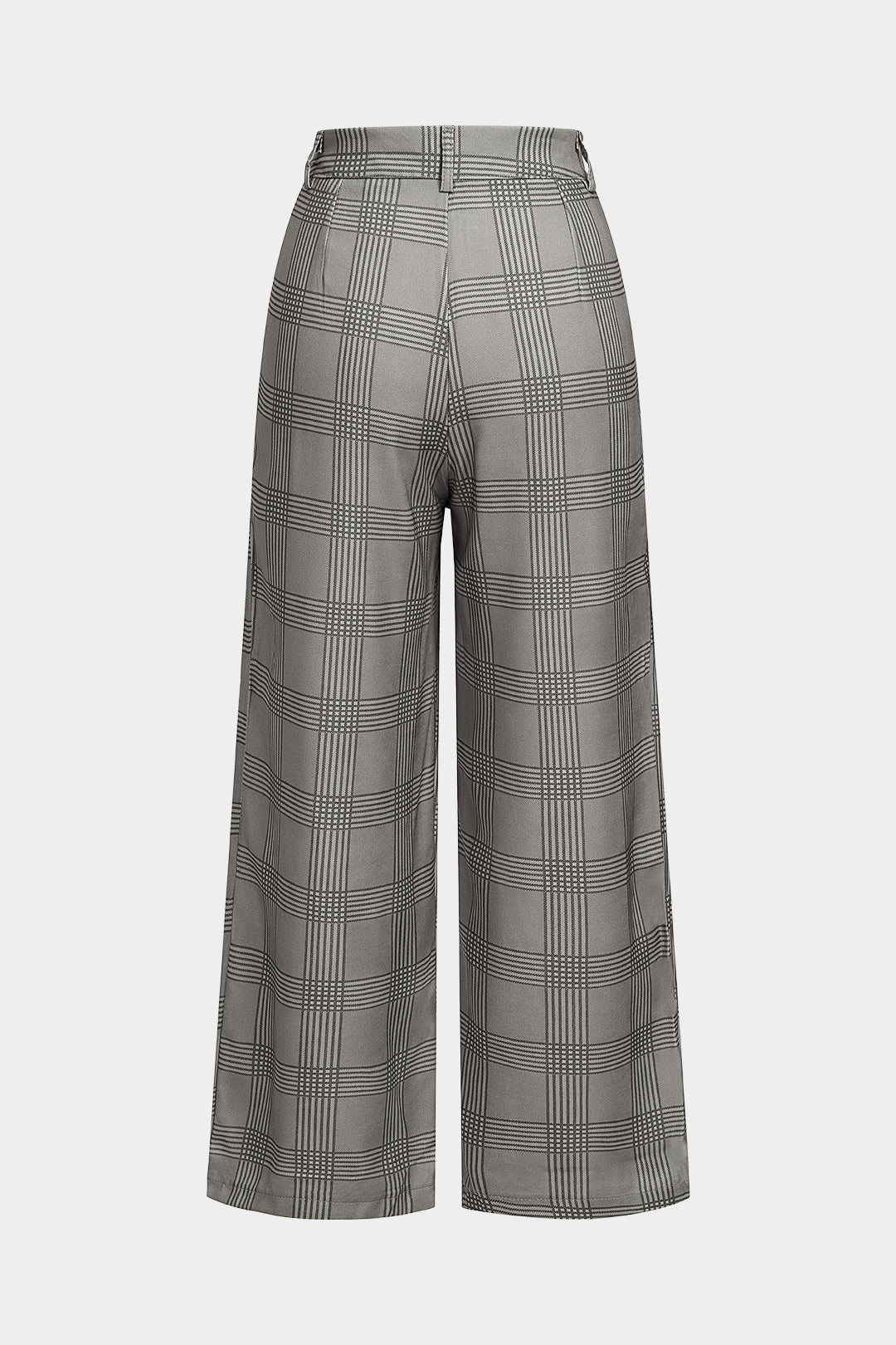 Geruite broek met hoge taille en wijde pijpen
