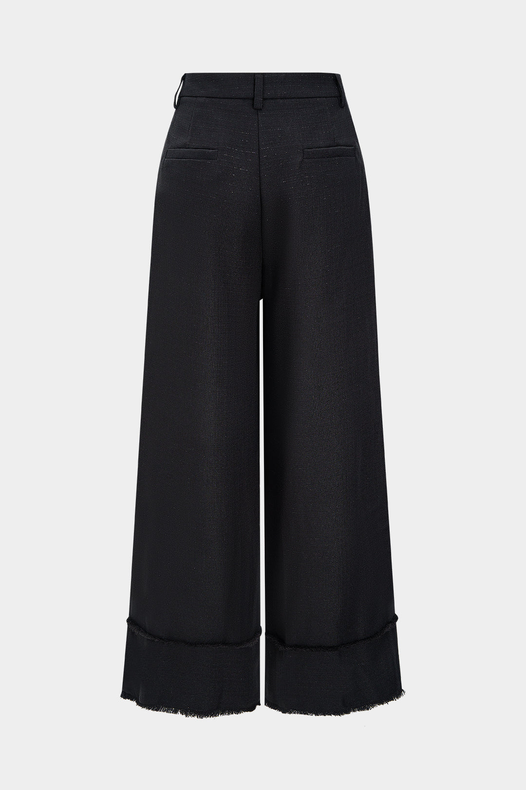 Geribde pantalon met ruches en hoge taille