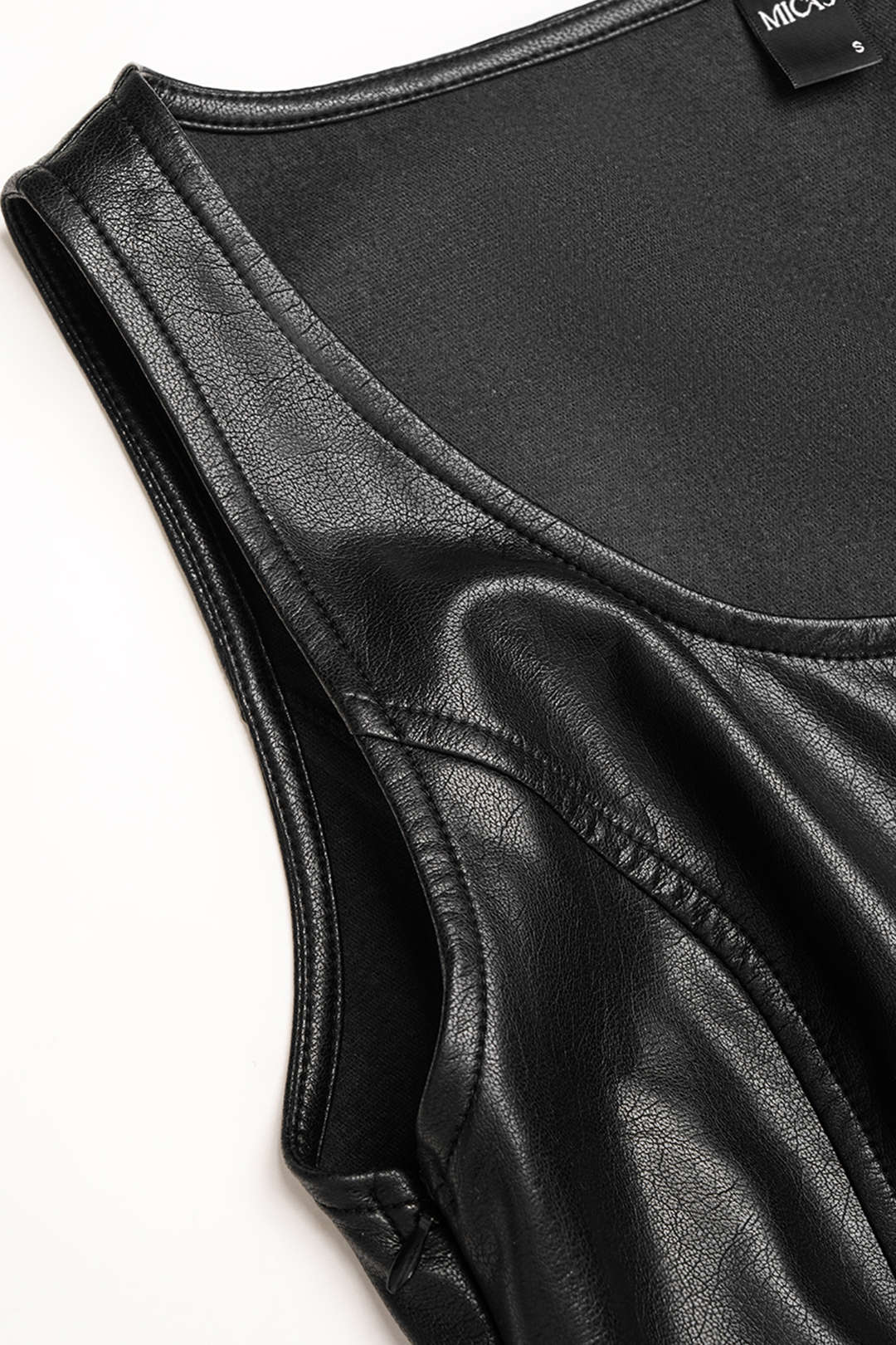 Leren-look metallic midijurk met knoopjes