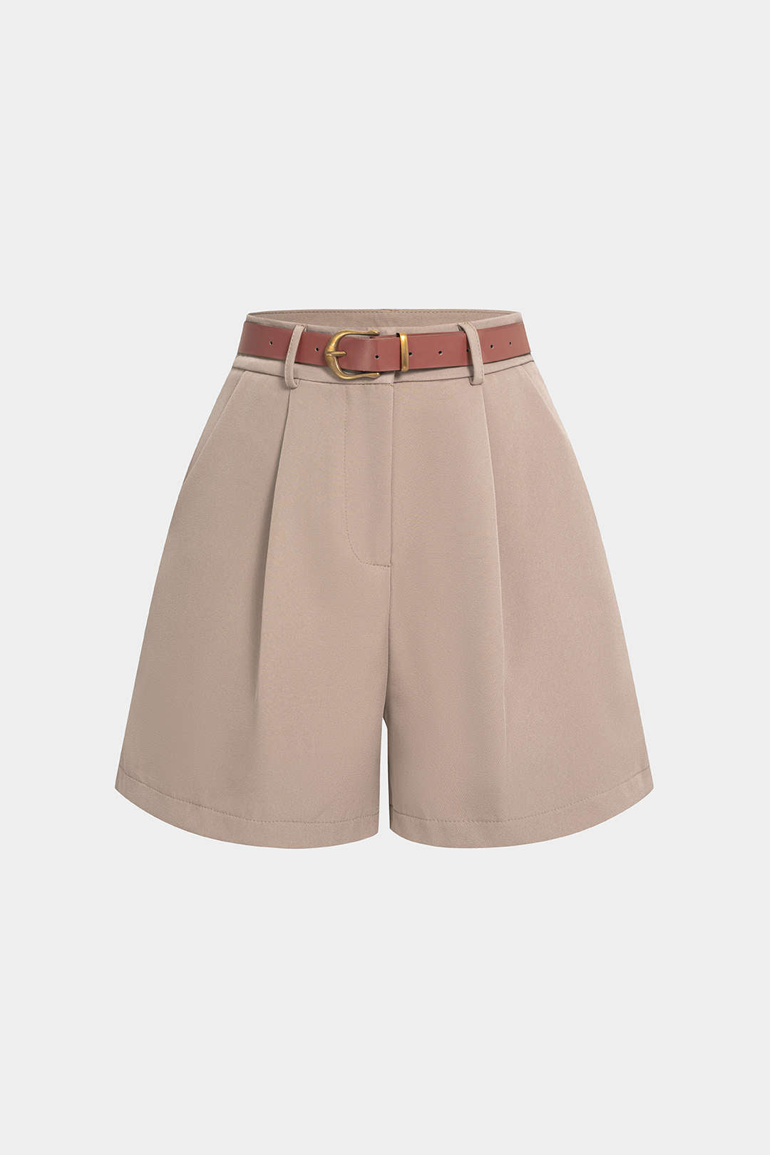 Short met riem en wijde pijpen