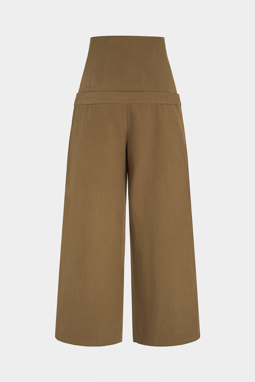 Broek met knoopjes, hoge taille en wijde pijpen