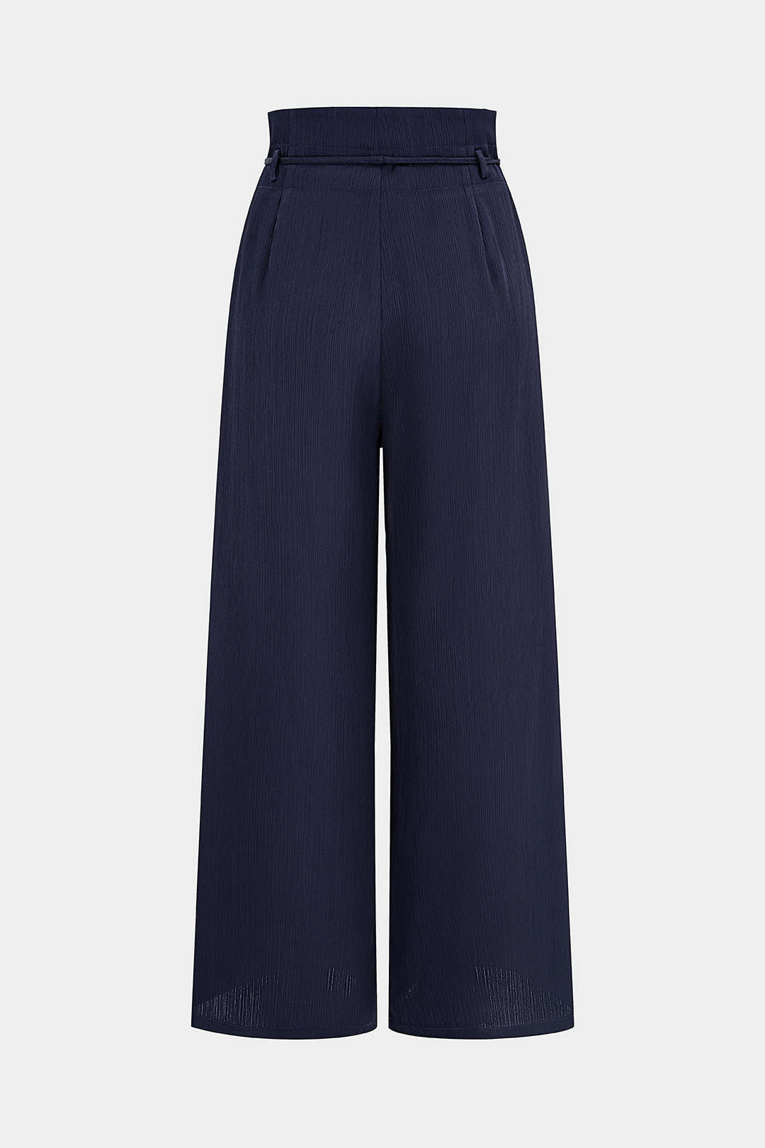 Broek met riem, hoge taille en wijde pijpen
