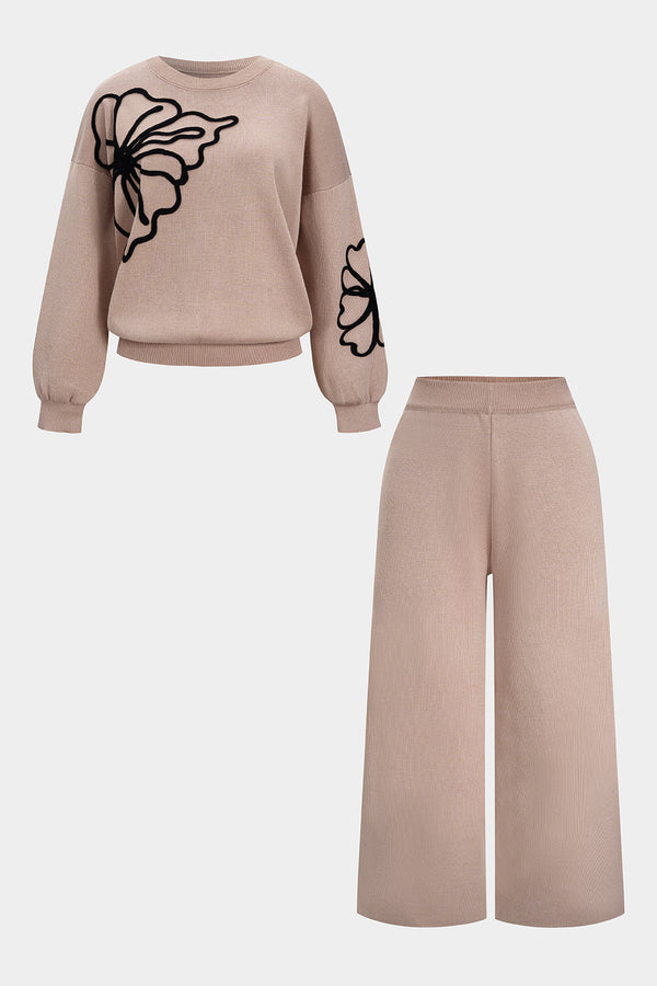 Linde - Gebreide set met top en broek