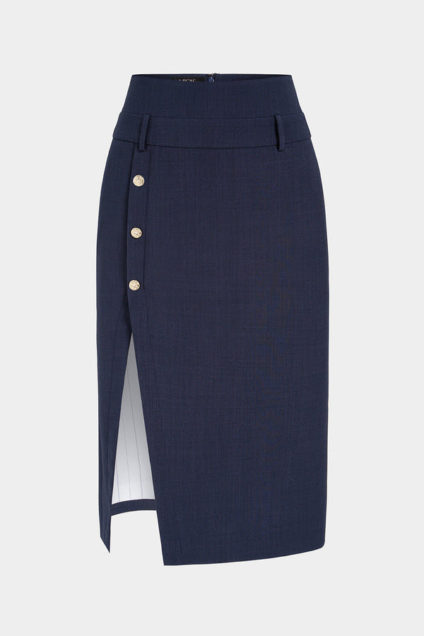 Metallic midirok met split
