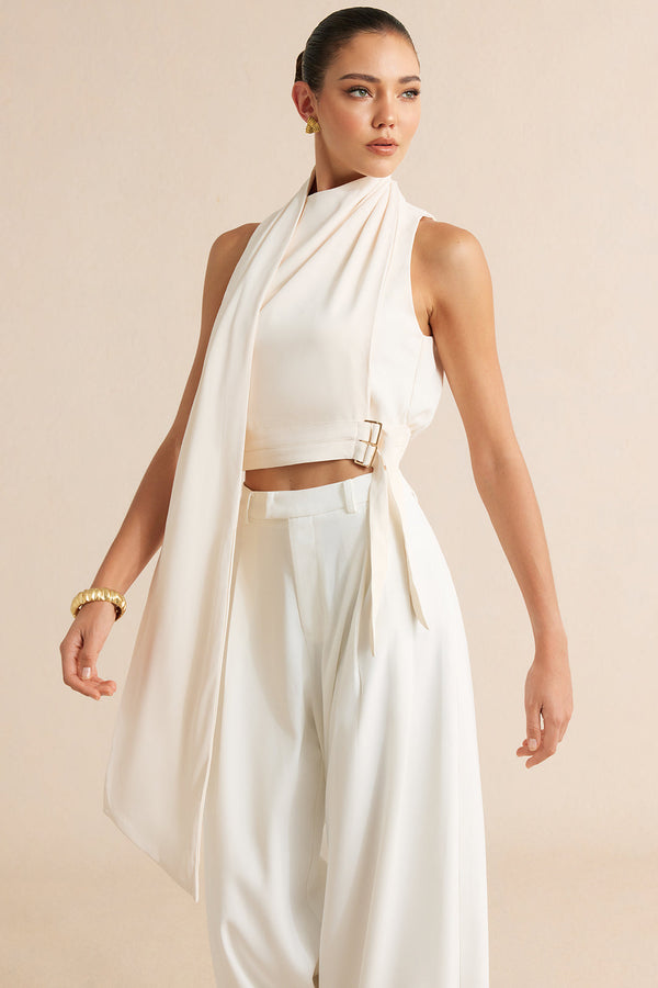 Asymmetrische tanktop met strik