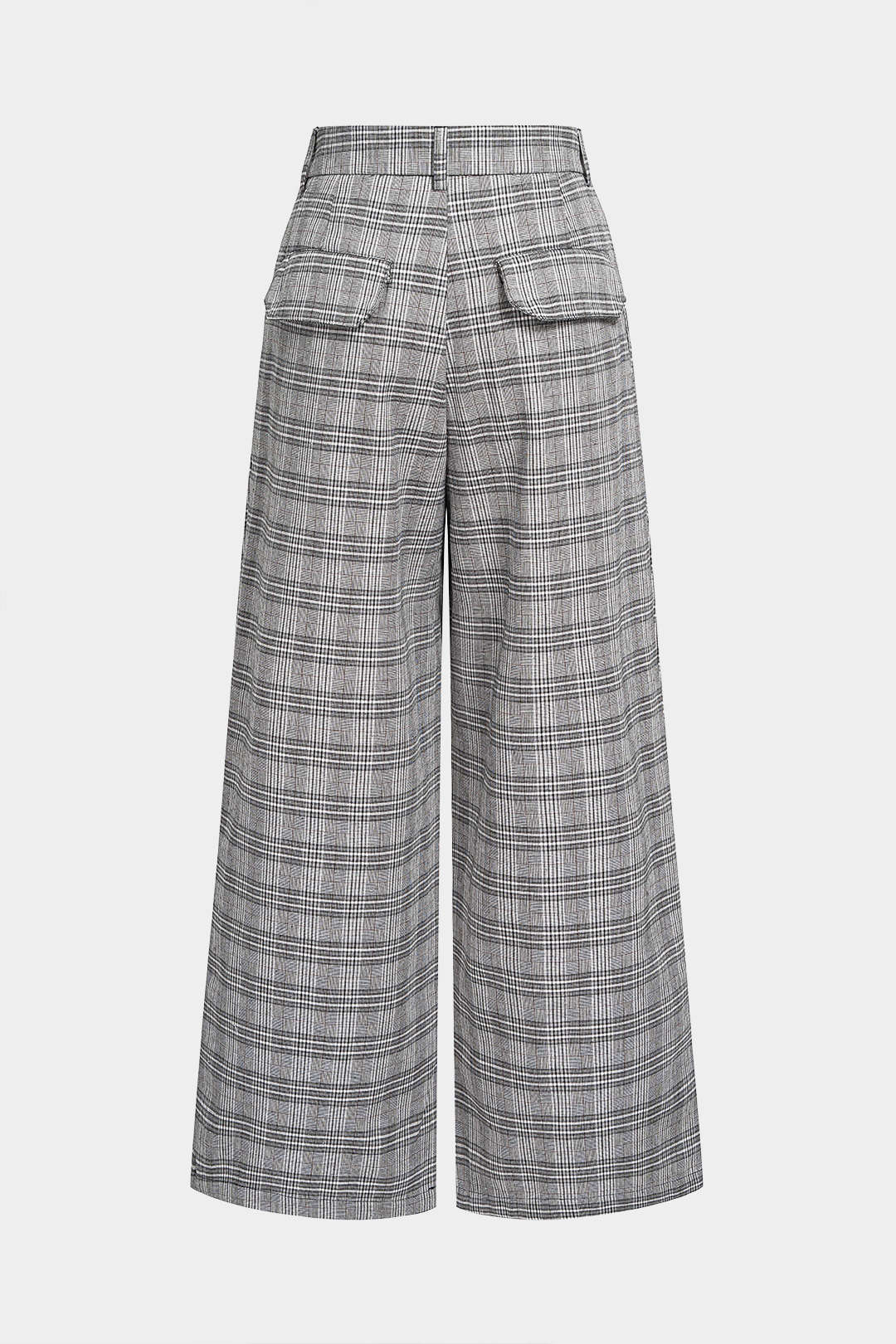 Uma - Geruite broek met wijde pijpen