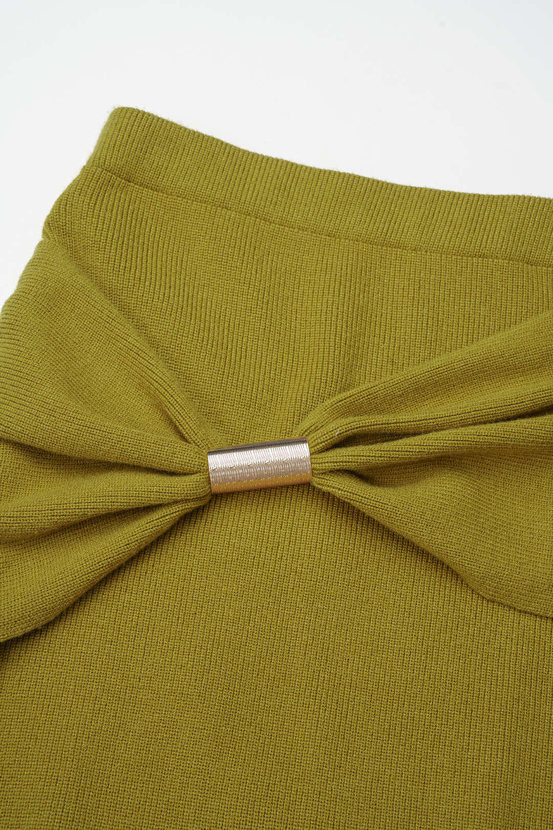 Gebreide metallic rok met ruches