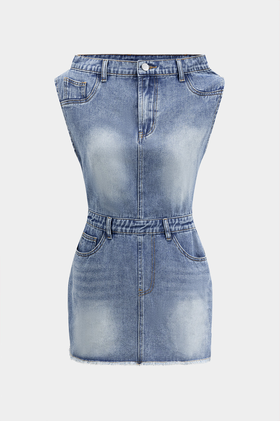 Denim asymmetrische minijurk