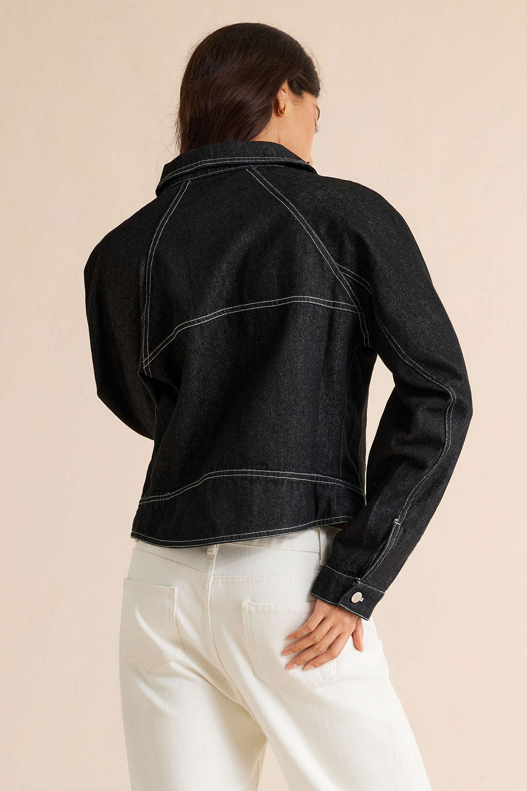 Bo - Denim metallic jasje met knoopjes