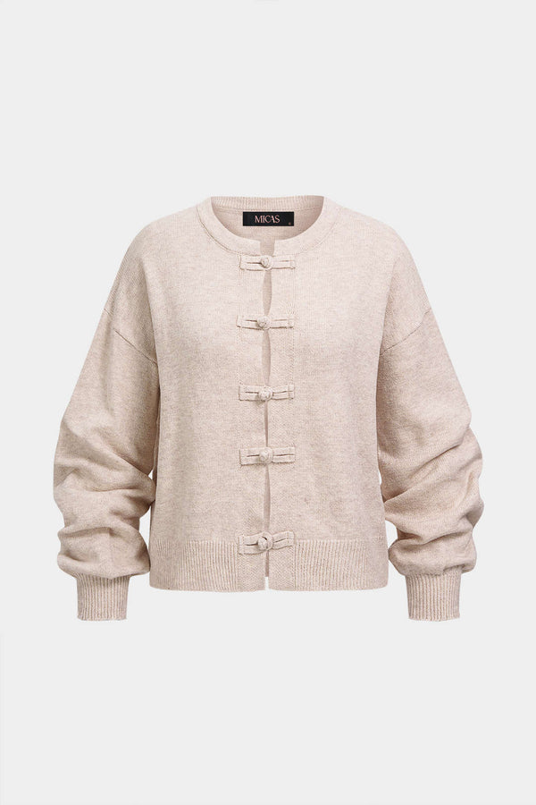 Gebreid vest met ronde hals