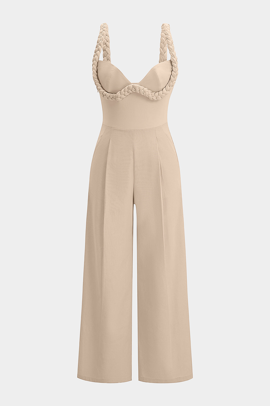 Linnen mouwloze jumpsuit