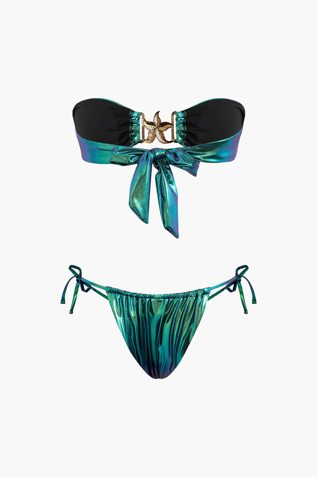 Bikini met knoopdetail en ruches