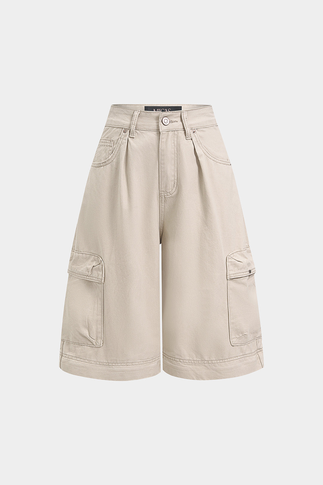 Jeans met rits, uitsnijding en zakken
