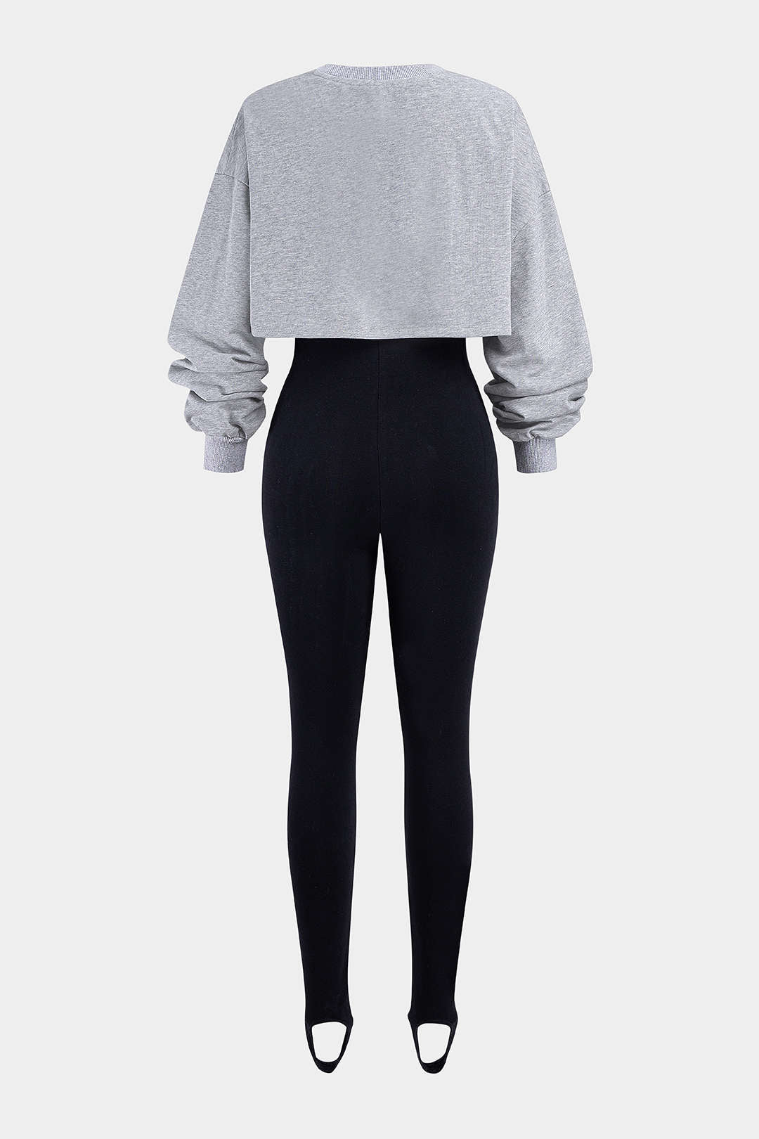Asymmetrische jumpsuit met ronde hals en lange mouwen