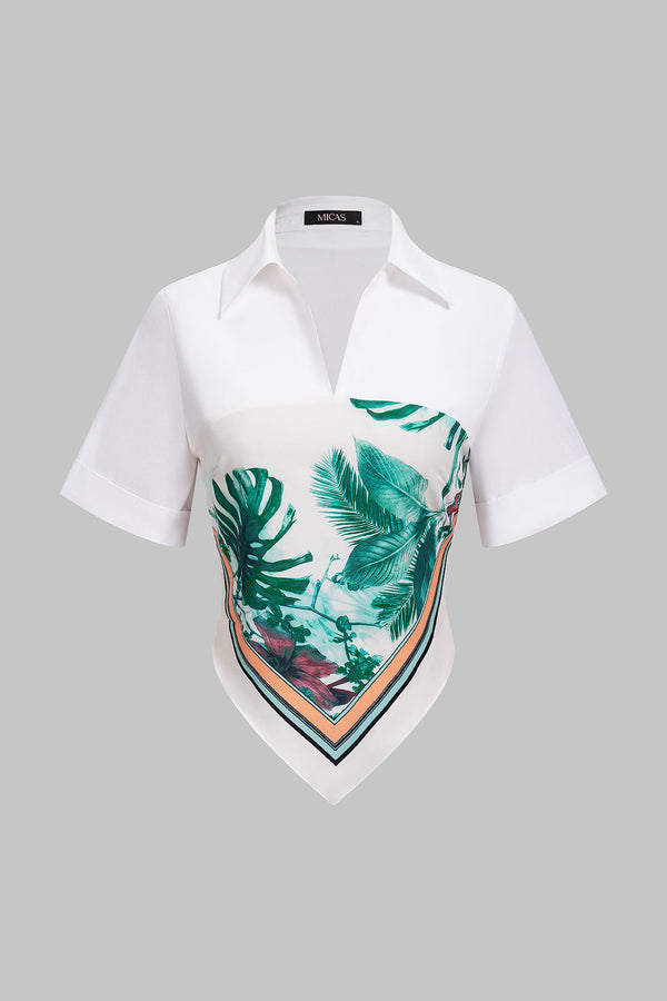 Sofie - Blouse met V-hals en korte mouwen