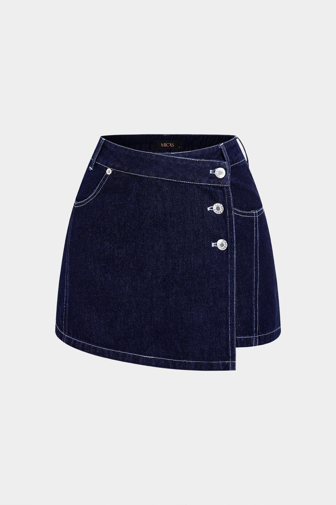 Denim asymmetrische short