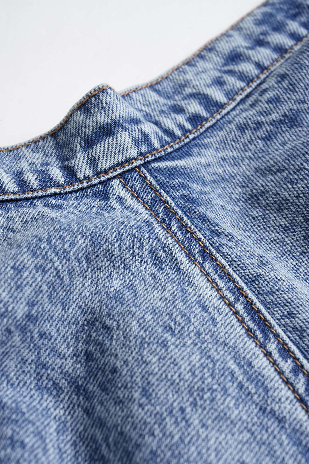 Denim minirok met ruches