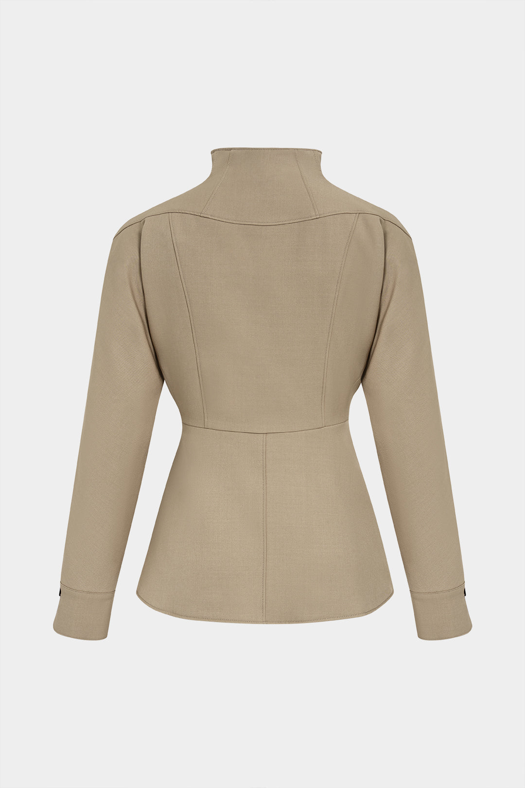 Blazer met revers, ruches en gesp
