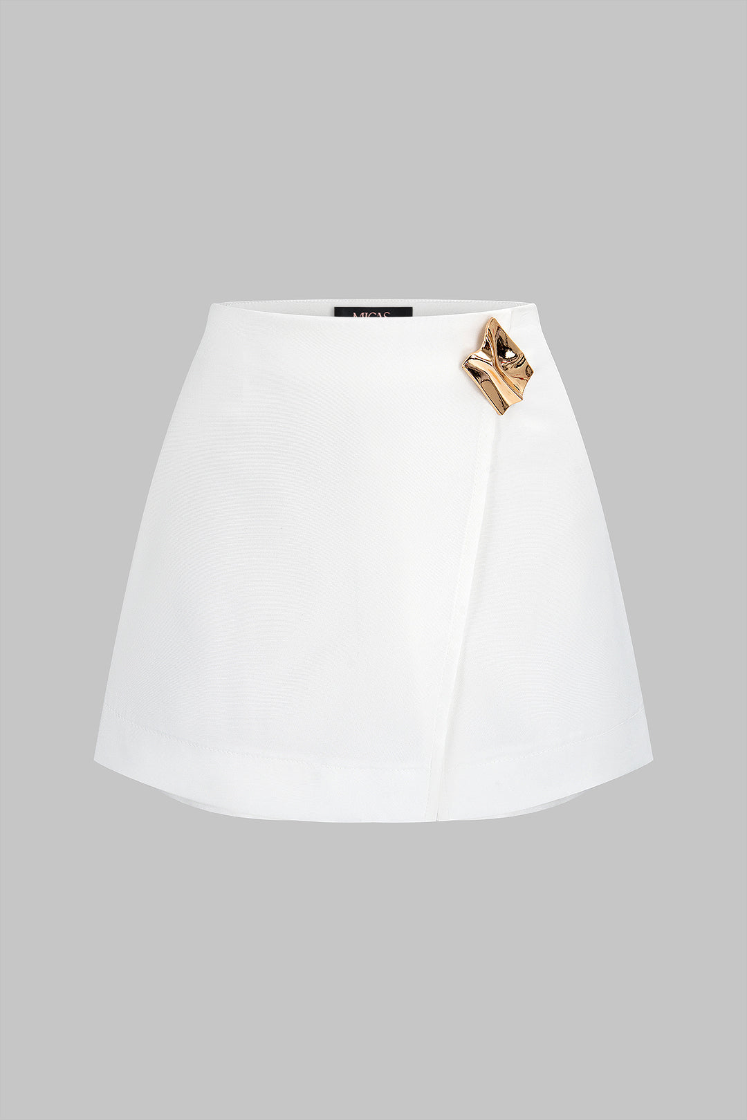 Metallic asymmetrische skort met wikkelmodel