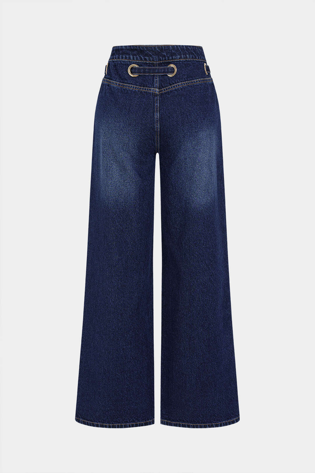 Metallic jeans met riem en rits