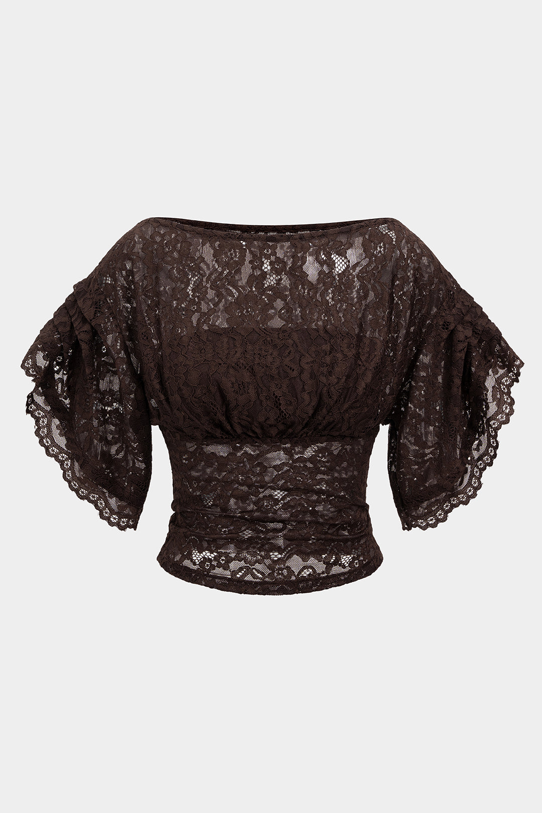 T-shirt met kant en korte mouwen