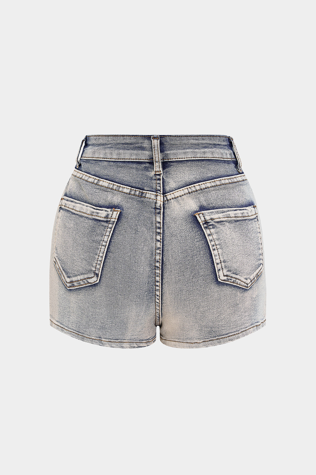 Denim patchwork rok met rits
