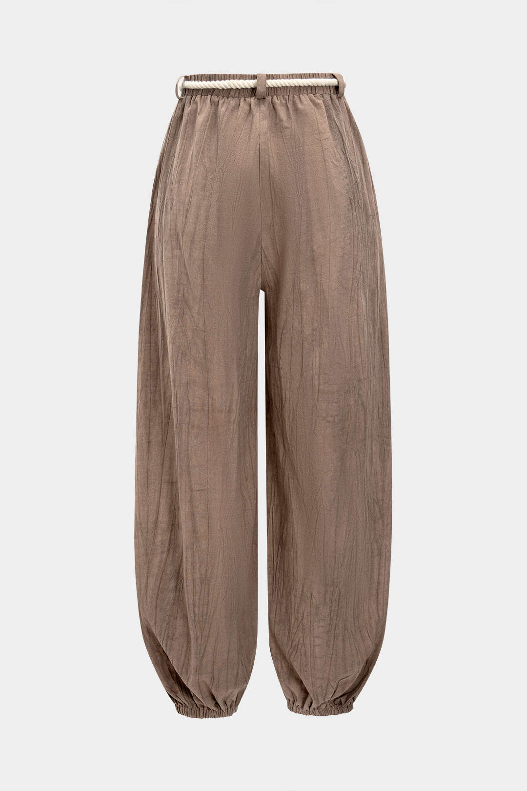 Pantalon met hoge taille en trekkoord