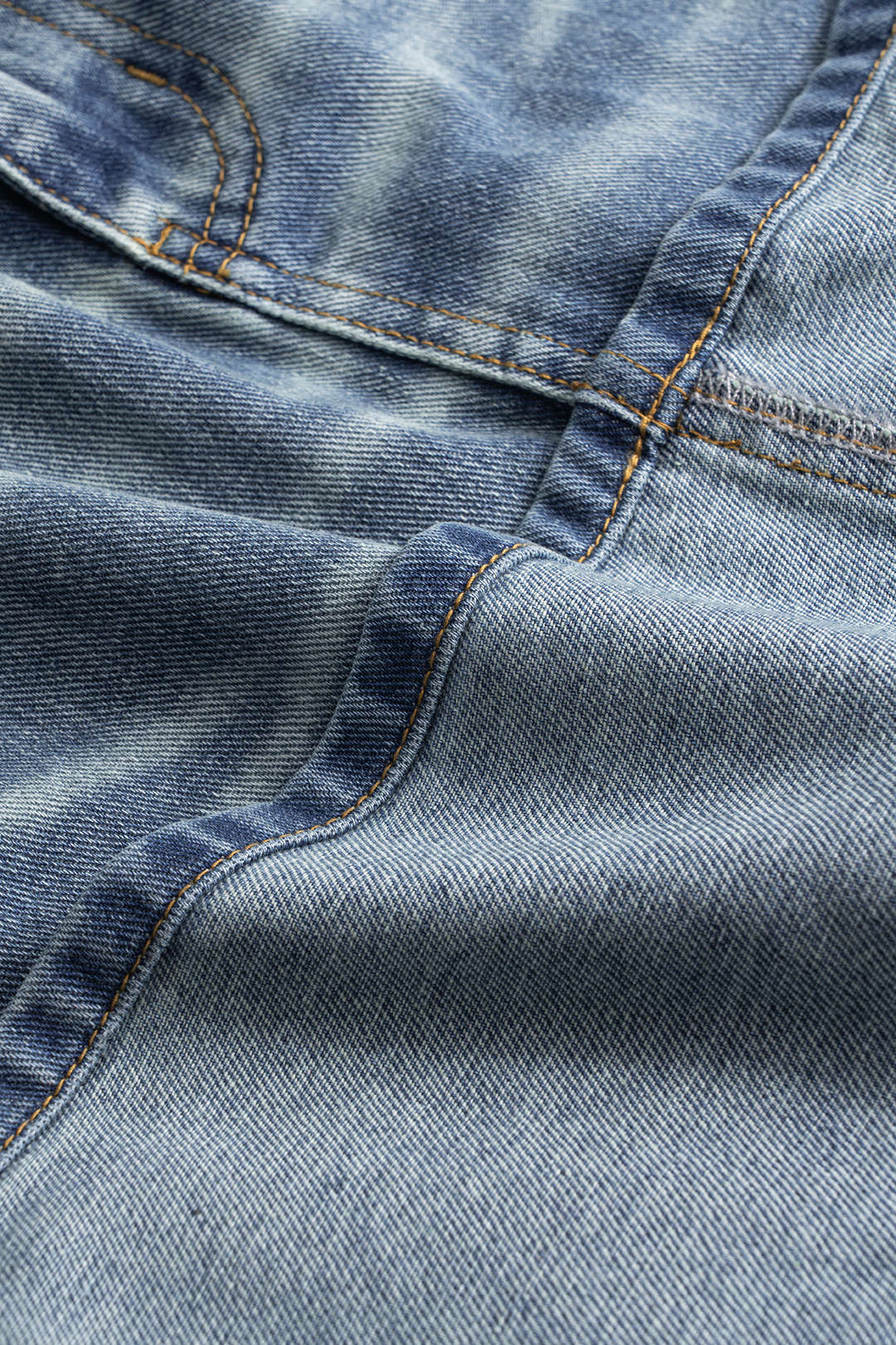 Denim verwassen rok met zakken